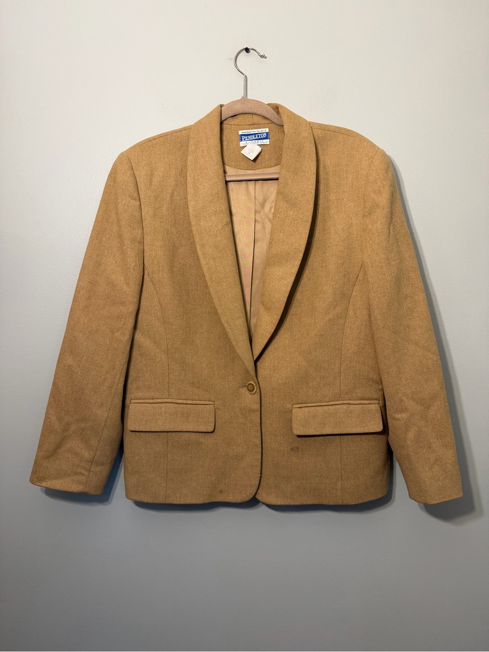 Pendleton Camel Tone Shawl-Collar Blazer